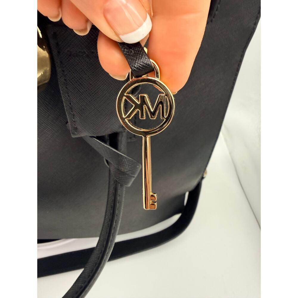 Michael Kors Hamilton Large N/S Tote – Black Saffiano Leather & Gold Hardware - Picture 13 of 16